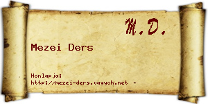 Mezei Ders névjegykártya